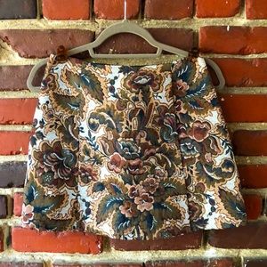 Reformation tapestry print mini skirt
